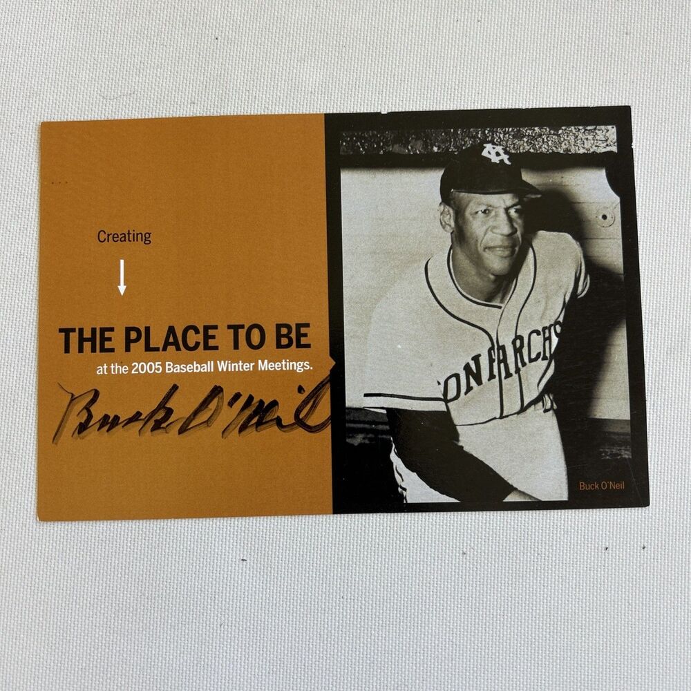 Buck O'Neil Negro League signed 3x5 2005 index card Kansas City Monarchs HOF 22